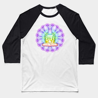Color Mandala with Buddha Baseball T-Shirt